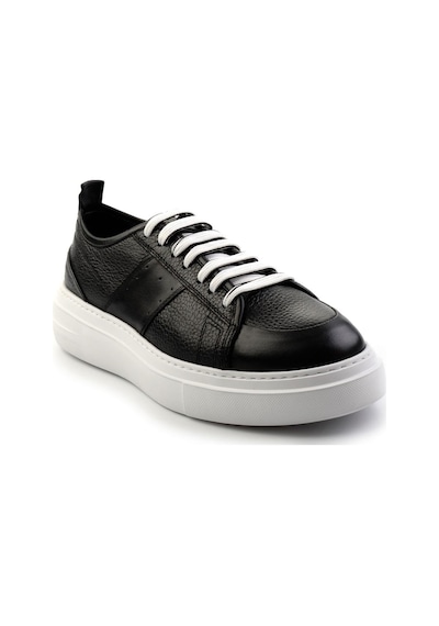 Bambi Siyah Hakiki Deri Erkek Sneaker E01083018003 Siyah