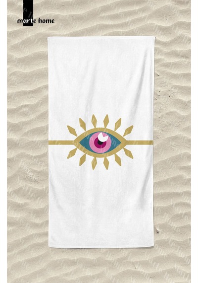 Marte Home Eyes / Göz Plaj Havlusu Beyaz