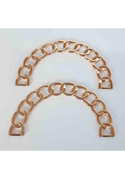 Angel Çanta Aksesuar Oval Zincir Model Light Gold Metal Çanta Sapı