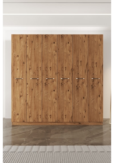 Aeka Ae-2190 Hisar 6 Kapaklı Çok Bölmeli Askılı Ve Raflı Geniş Hacimli Gardırop 210x210 Cm Atlantik Çam - Atlantik Çam Aeka Ae-2190 Hisar 6 Kapaklı Çok Bölmeli Askılı Ve Raflı Geniş Hacimli Gardırop 210x210 Cm Atlantik Çam - Atlantik Çam