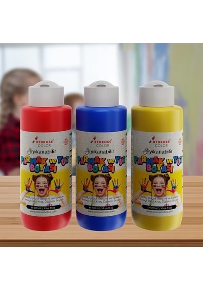 Kırmızı-mavi-sarı Parmak Boyası 3&apos Lü Set 3x120ml