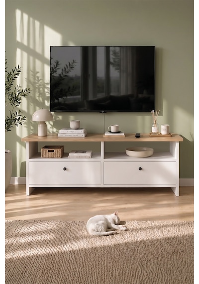 Bofigo Tv Sehpası 2 Kapaklı Tv Ünitesi Televizyon Sehpası 120 X 30 Cm Santorini Safir Meşe Beyaz Safirmeşe - Beyaz Bofigo Tv Sehpası 2 Kapaklı Tv Ünitesi Televizyon Sehpası 120 X 30 Cm Santorini Safir Meşe Beyaz Safirmeşe - Beyaz