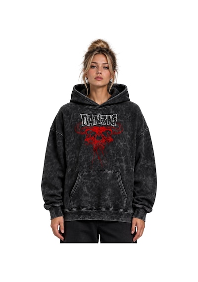 Sevbano Danzig Rock Metal Müzik Grubu Baskılı Unisex Oversize Yıkamalı Ho Siyah