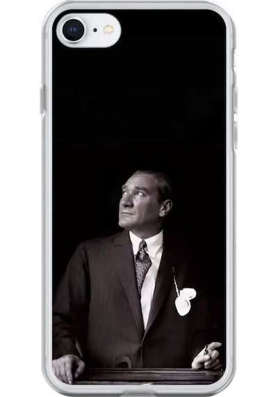 Apple Uyumlu iPhone 6s Plus Şeffaf Kılıf Atatürk 3 Tasarımlı