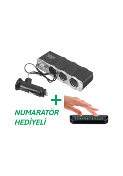 Tüm Araçlara Uyumlu Çakmaklık Çoğaltıcı + Numaratör li