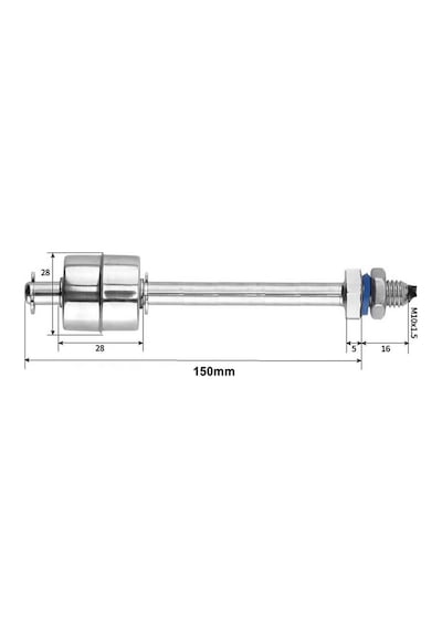 Metal Sıvı Su Seviye Sensörü 150mm Paslanmaz Çelik Şamandıra Mekanik Anahtar Kazan Kap Depo Tank