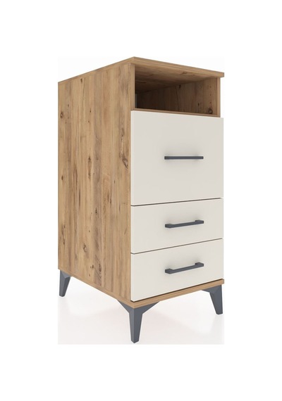Kronos Komodin Tek Raflı 3 Çekmeceli 44x59x96 Çam-aytaşı Çam