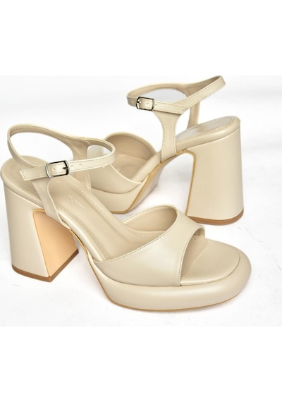 Fox Shoes S569012809 Ten Kalın Topuklu Kadın Ayakkabı Ten Rengi