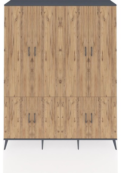 Hyperion Gardrop 10 Raflı 8 Kapaklı 176x44x221 Antrasit-çam/aytaşı Çam/aytaşı Hyperion Gardrop 10 Raflı 8 Kapaklı 176x44x221 Antrasit-çam/aytaşı Çam/aytaşı