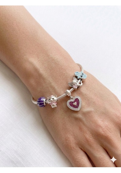 Kadın Mor Top, Tatlı Kedi, Sallantılı Kalp, Pembe Taşlı Canavar, Turkuaz Fatma Ana Eli Charmlı Çelik Kalp Kilit Bileklik 18 Cm Silver Kadın Mor Top, Tatlı Kedi, Sallantılı Kalp, Pembe Taşlı Canavar, Turkuaz Fatma Ana Eli Charmlı Çelik Kalp Kilit Bileklik 18 Cm Silver