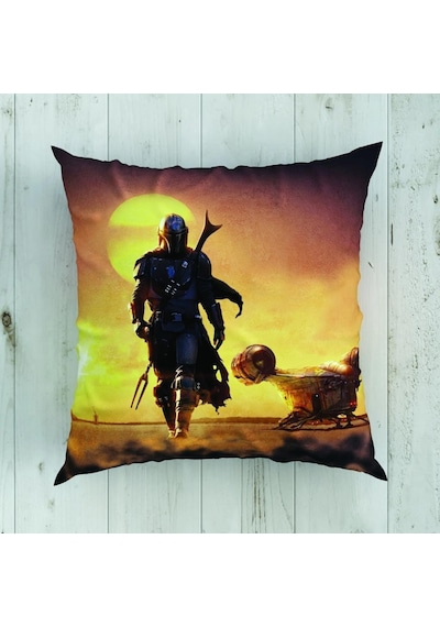 Taç Lisanslı Kırlent Mandalorian 40x40