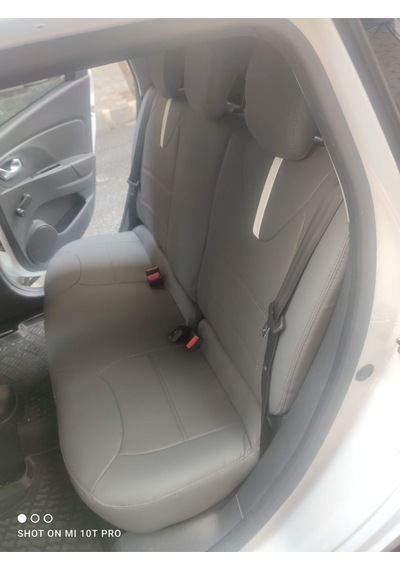 Clio 4 Arka Sırt 2+1 Komple Gri Deri Beyaz Şerit Gri Ip