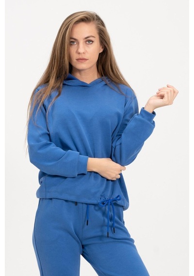 Rich Kadın Kapüşonlu Mavi Sweatshirt Ve Eşofman Takımı Scuba Kumaşı Çok Renkli