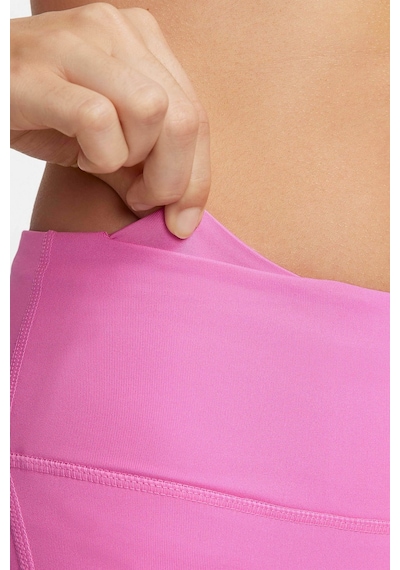 Nike Dri Fit Fast Mid Rise 7/8 Leggings Tight Kadın 3 Cepli Spor Tayt Pembe Pembe