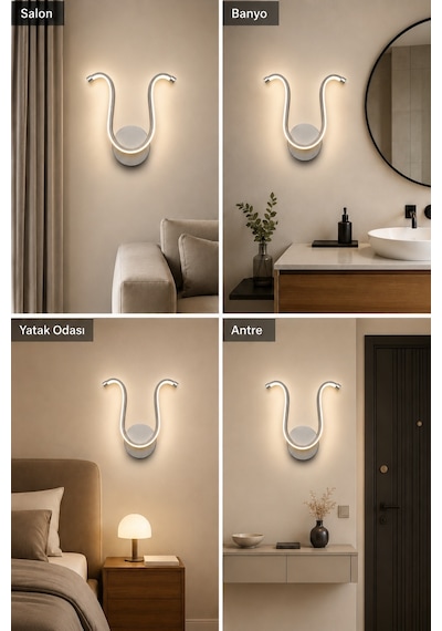 Vira Modern Led Duvar Apliği Günışığı Gri
