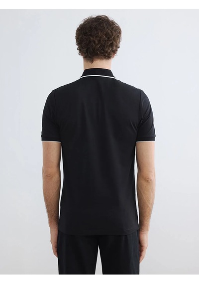 Lc Waikiki Siyah Polo Yaka Pike Erkek Tişört