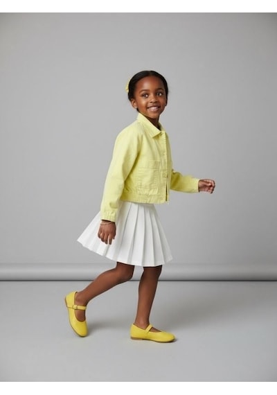 Zekids Kız Çocuk Tasarım Ceket-17164 Yeşil