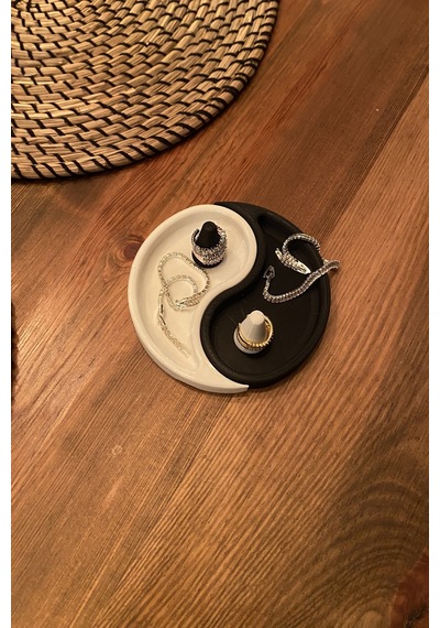 Kazanova Design Yin Yang Takı Standı Siyah Beyaz Takı Organizeri Dekoratif