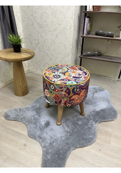 Asedia Miskin Naturel Retro Ahşap Ayak Uzatma Pufu Makyaj Koltuğu Bench Tabure