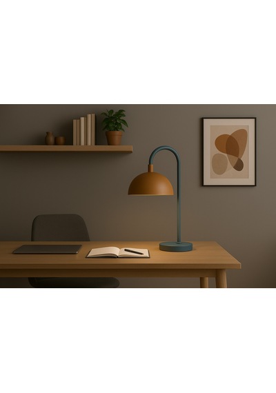 Serenity Arc Metal Masa Lambası E27 Duy Ofis & Çalışma Masası Lambası Kahverengi