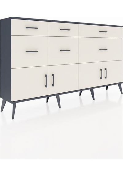 Arges Konsol Tek Raflı 6 Çekmeceli 4 Kapaklı 176x30x99 Antrasit-aytaşı Aytası - Antrasıt Arges Konsol Tek Raflı 6 Çekmeceli 4 Kapaklı 176x30x99 Antrasit-aytaşı Aytası - Antrasıt