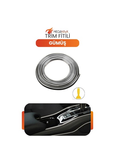 Trim Fitili Gümüş Araç İçi Dekoratif Şerit Torpido Kapı Arası Süsleme
