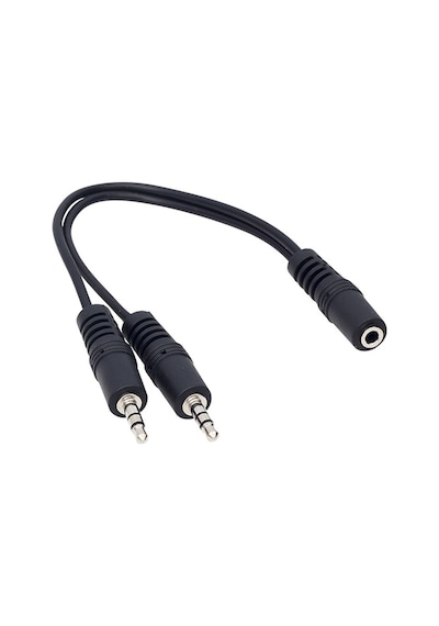 3.5Mm Stereo Dişi 2 X 3.5Mm Stereo Erkek Kablo