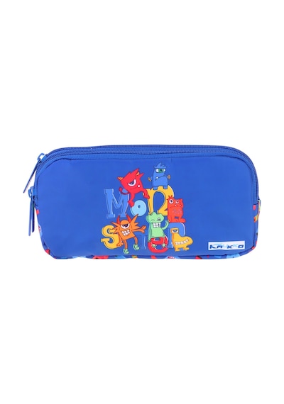 Kaukko Kids Moster Baskılı Mavi Erkek Çocuk Okul Kalemliği Kalem Çantası - L5406