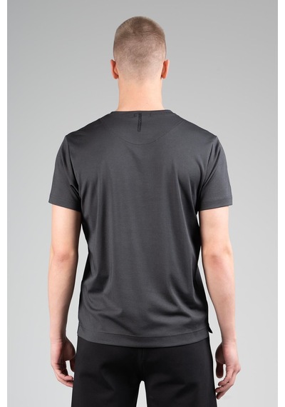 Maraton Regular Erkek Bisiklet Yaka Siyahmelanj T-shirt Siyah - Melanj