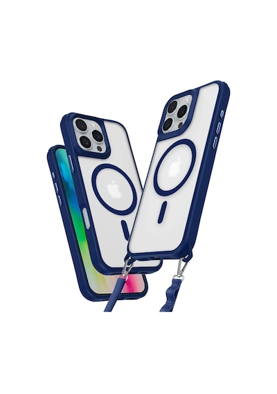 Apple İphone 16 Pro Max Kılıf Enka Magsafe Silikon Kılıf - Lacivert