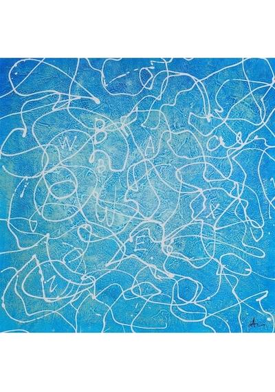 Soyut Büyük Boy El Yapımı Yağlı Boya Tablo 95x95cm Hij4083