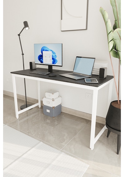 Siyah/beyaz 140x60 Çalışma Masası, Bilgisayar Masası, Ofis Masası, Metal Ayaklı Siyah Beyaz Siyah/beyaz 140x60 Çalışma Masası, Bilgisayar Masası, Ofis Masası, Metal Ayaklı Siyah Beyaz