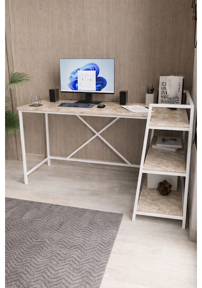 Merkür Renk Raflı Çift Yöne Uygun, Bilgisayar Masası, Ofis Masası, Çizim Masası, L Masa Merkür/beyaz Merkür Renk Raflı Çift Yöne Uygun, Bilgisayar Masası, Ofis Masası, Çizim Masası, L Masa Merkür/beyaz
