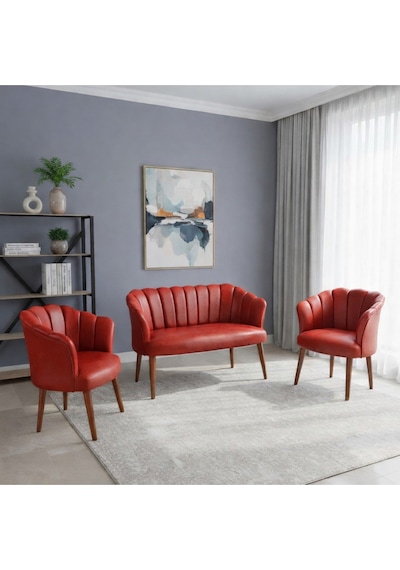 Azra Mobilya Papatya Deri Berjer Takımı 2 Tekli + 1 İkili Koltuk Balkon Ofis Kafe İçin Demonte Ayaklı Kırmızı Kırmızı Azra Mobilya Papatya Deri Berjer Takımı 2 Tekli + 1 İkili Koltuk Balkon Ofis Kafe İçin Demonte Ayaklı Kırmızı Kırmızı