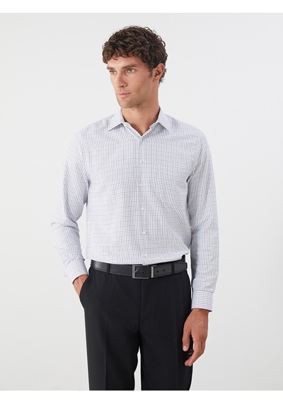 Lcw Busıness Siyah Regular Fit Uzun Kollu Ekose Gabardin Erkek Gömlek