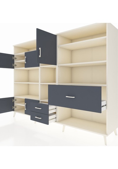 Hyperion Dolap 13 Raflı 3 Çekmeceli 5 Kapaklı 220x44x163 Aytaşı-a Aytaşı-antrasit Hyperion Dolap 13 Raflı 3 Çekmeceli 5 Kapaklı 220x44x163 Aytaşı-a Aytaşı-antrasit