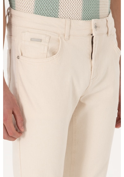 U.S. Polo Assn. Erkek Ekru Slim Fit Jean Pantolon 50304387-VR019