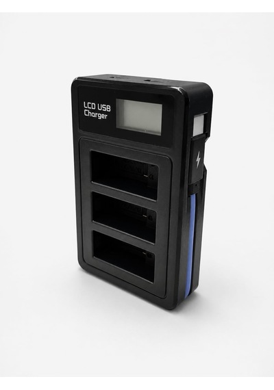 Coverzone Gopro Hero 9 Hero 10 Hero 11 Hero 12 İle Uyumlu 3 Slot Lcd Ekranlı Usb Batarya Şarj Cihazı Ahdbt-901 Ahdbt-