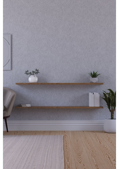 Yankı-BYEG 2li 100 cm Safir Meşe Mdf Duvar Rafı Gizli Bağlantı Kitaplık