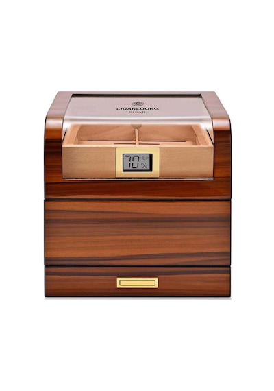 Cigarloong Camlı Katlı Humidor Puro Kutusu Tiger Desen 100s