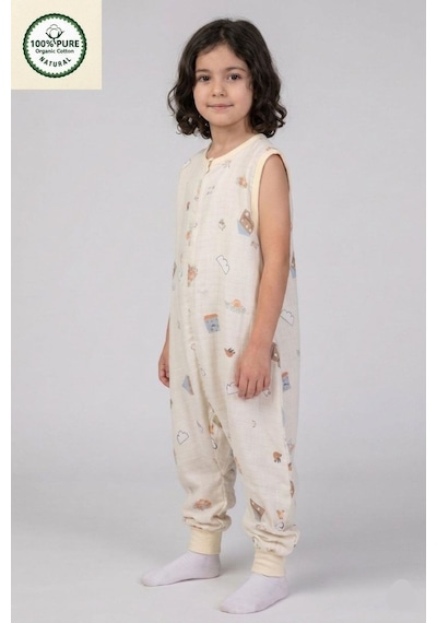 Cantoy Müslin Geniş Askılı Bebek Çocuk Uyku Tulumu 0.5 Tog %100 Pamuk Natural Açık Sarı Cantoy Müslin Geniş Askılı Bebek Çocuk Uyku Tulumu 0.5 Tog %100 Pamuk Natural Açık Sarı