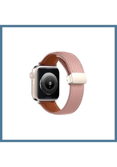Bezos Watch 42mm Uyumlu Kr414 Daks Deri Kordon - Pembe Btkfz