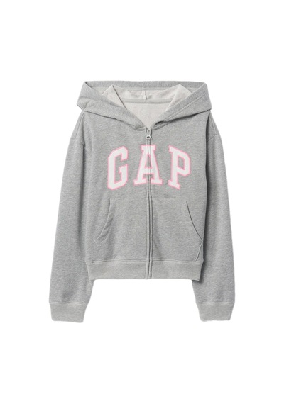 Gap Relaxed Gap Logo Fermuarlı Sweatshirt - 746744-9998 Gri