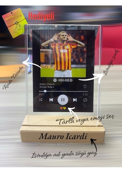 Taraftarlara Özel Fotoğraflı, Sözlü Ve Barkodlu Spotify Masaüstü Plak