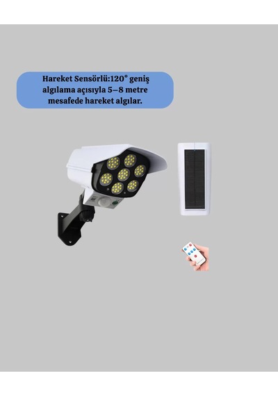 Northcity Yeni Nesil Kamera Tipi Güneş Enerjili Led Güvenlik Lambası Hareket Sensörlü