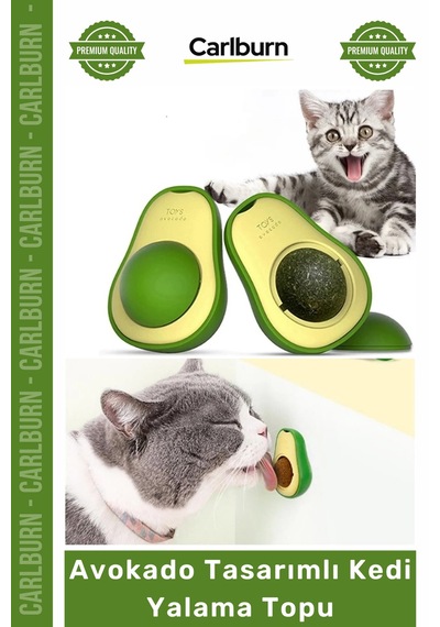 Petshop Kedi Otu Topu Doğal Diş Temizleyici Sağlıklı Eğitici Avokado Tasarımlı Kedi Yalama Topu