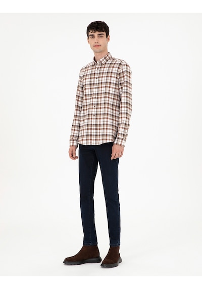 Pierre Cardin Erkek Kahverengi Gömlek Desenli 50292882-vr029 Kahverengi