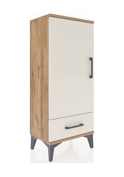 Arges Komodin 3 Raflı Tek Çekmeceli Tek Kapaklı 44x30x106 Çam-aytaşı Atlas Çam