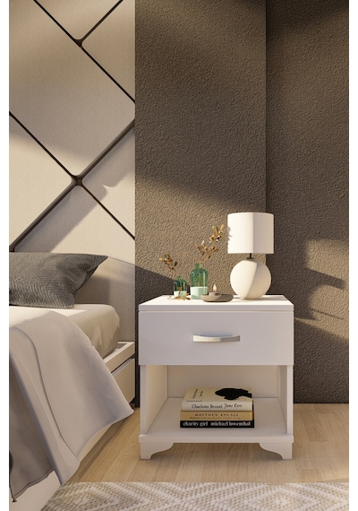 Metalia Gm 026 Beyaz Tek Çekmeceli Komidin