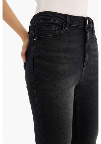 Defacto Skinny Fit Yüksek Bel Bilek Boy Jean Pantolon E9820ax25aunm40 Siyah